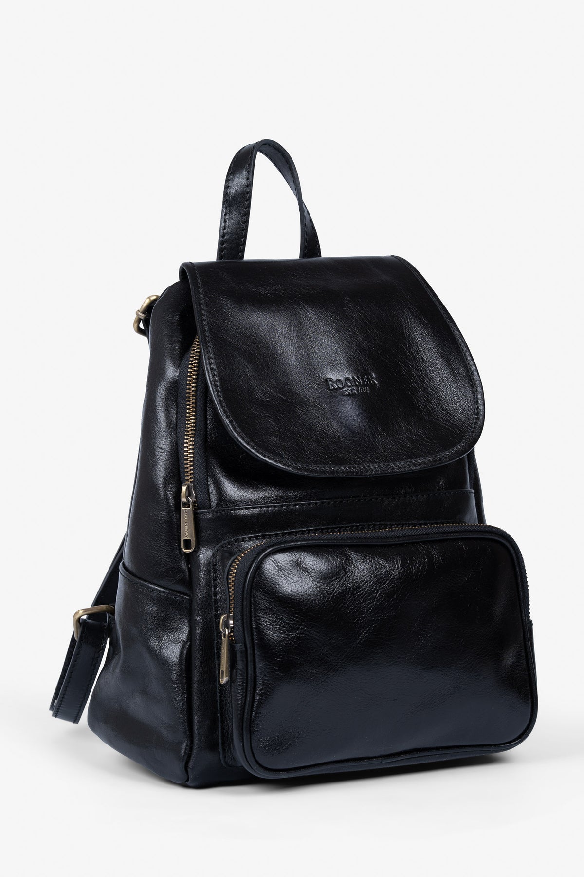ROGNER - Damenrucksack aus italienischem Leder – Eleganter Alltagsrucksack – Schwarz