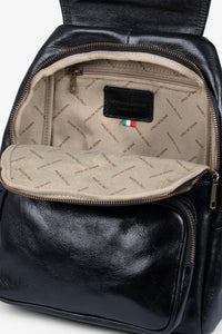 ROGNER - Damenrucksack aus italienischem Leder – Eleganter Alltagsrucksack – Schwarz