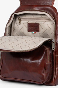 ROGNER - Damenrucksack aus italienischem Leder – Eleganter Alltagsrucksack – Dunkelbraun