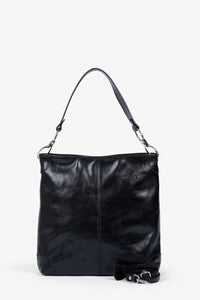 ROGNER -  Shopper aus italienischem Leder – Elegante Schultertasche – Schwarz