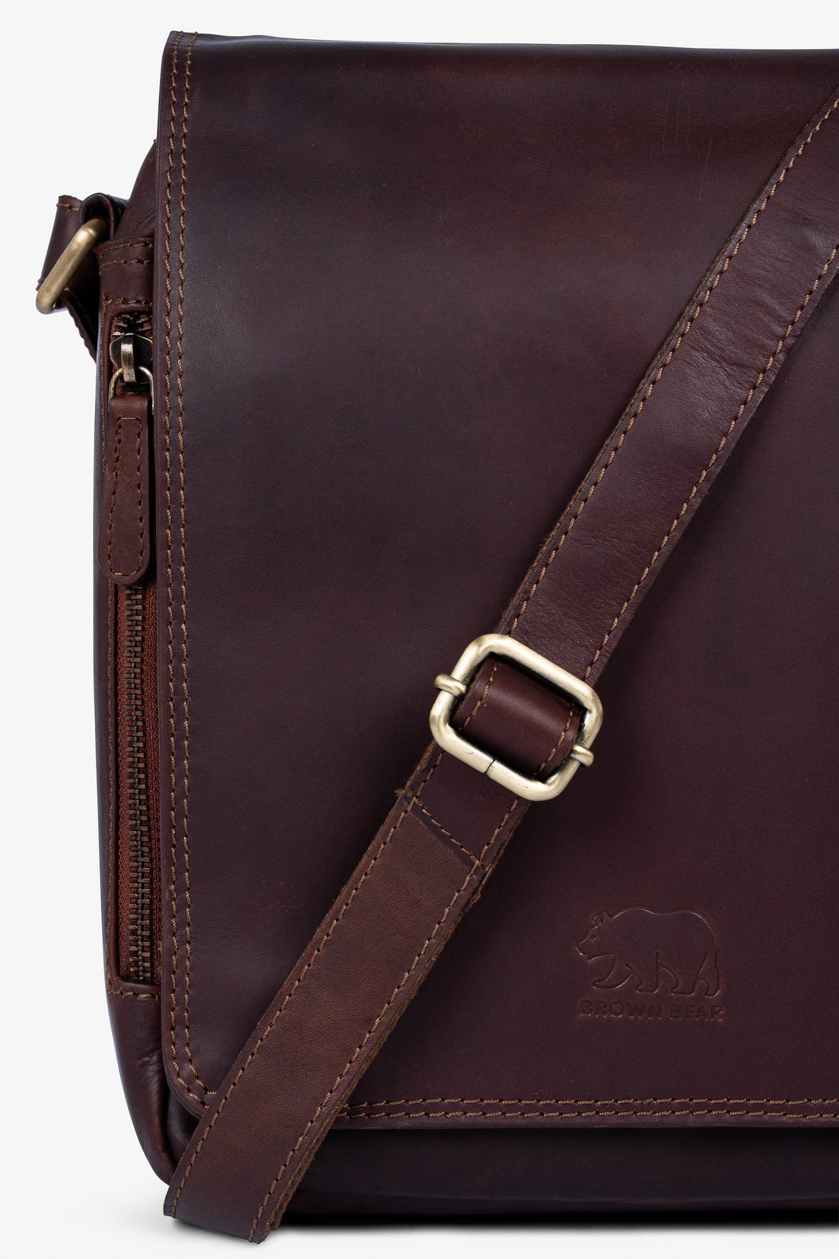 Brown Bear Businesstasche aus OIL UP Rindsleder – Dunkelbraun