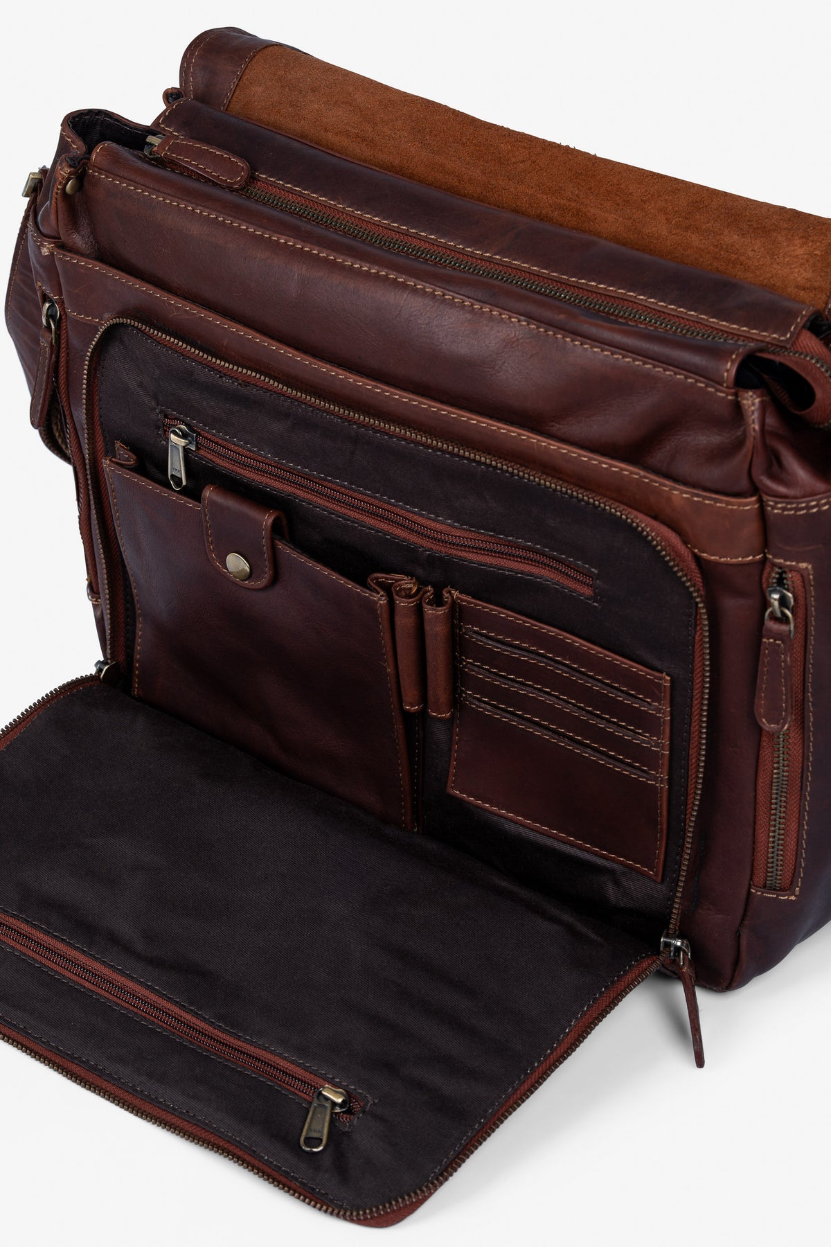 Brown Bear Business Laptoptasche aus OIL UP Rindsleder – Dunkelbraun