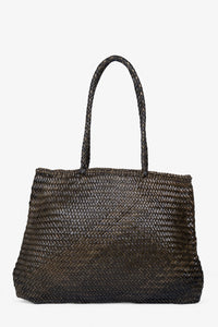 ROGNER „La Sofia“ – Geflochtene Ledertasche mit Innentasche – Grün