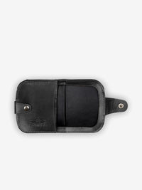 ROGNER Kleine Hufeisenbörse aus VT-Leder mit RFID (Gigerl) – Schwarz