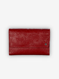 Rogner Große Damenbörse – Flower Print – Rot