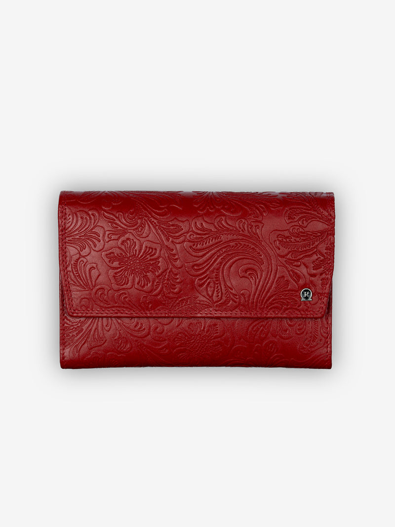 Rogner Große Damenbörse – Flower Print – Rot