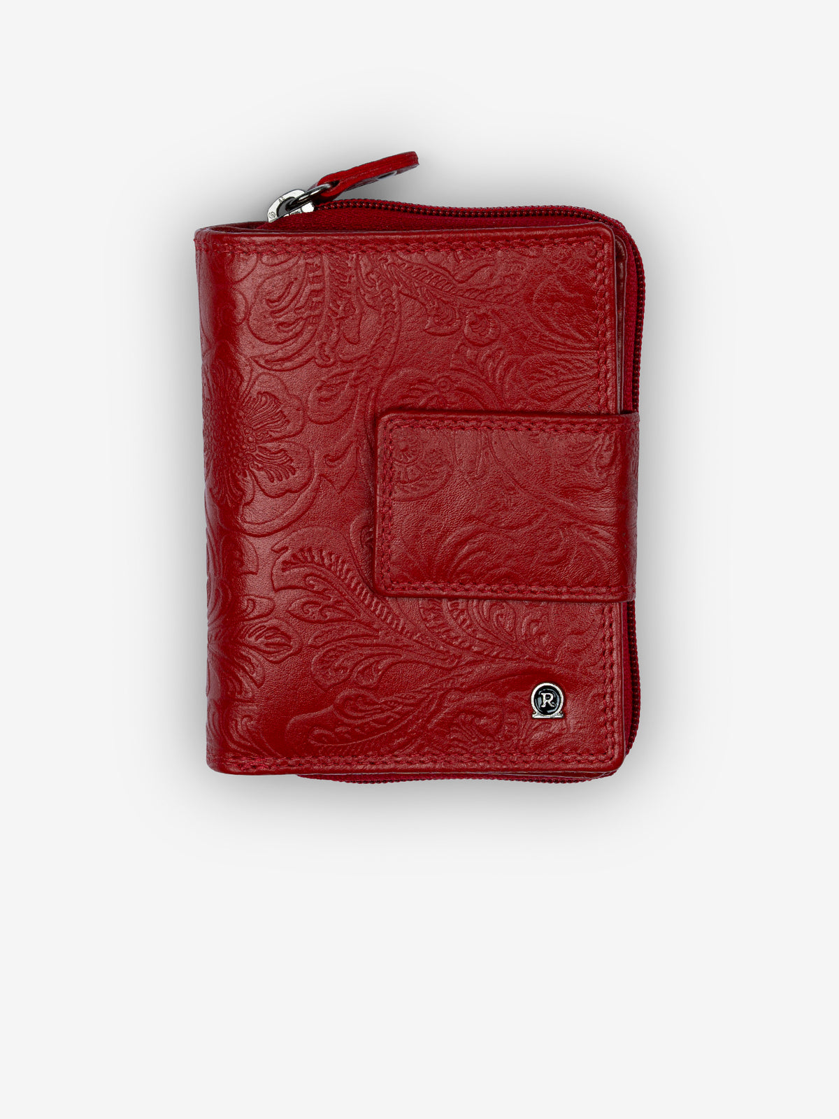 ROGNER Kompaktes Damen Portemonnaie - Flower Print – Rot