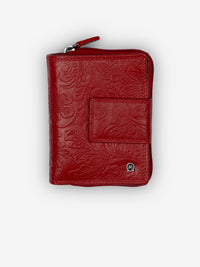 ROGNER Kompaktes Damen Portemonnaie - Flower Print – Rot