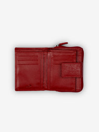 ROGNER Kompaktes Damen Portemonnaie - Flower Print – Rot