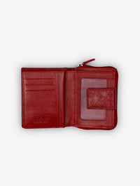 ROGNER Kompaktes Damen Portemonnaie - Flower Print – Rot