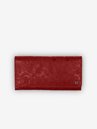 ROGNER Große Damenbörse mit 18 Kartenfächern - Flower Print – Rot