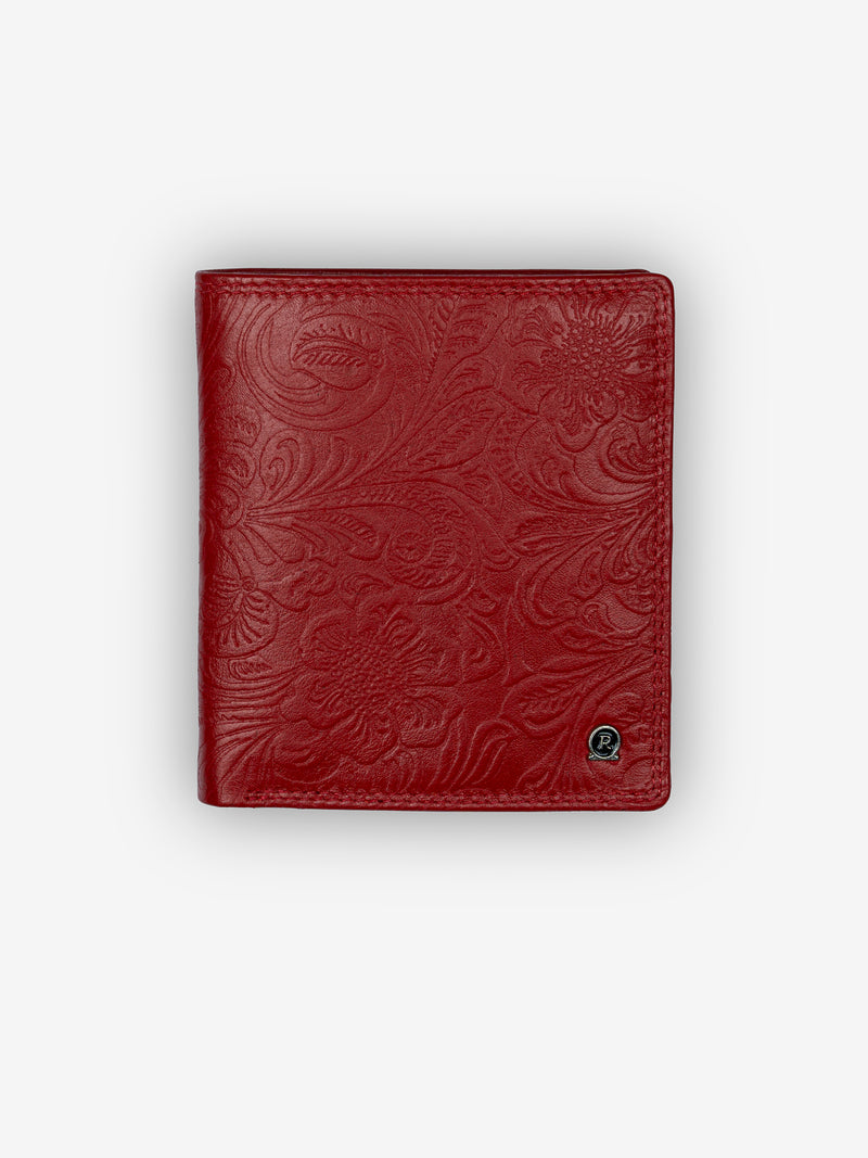 ROGNER Geldbörse Damen – Flower Print – Rot