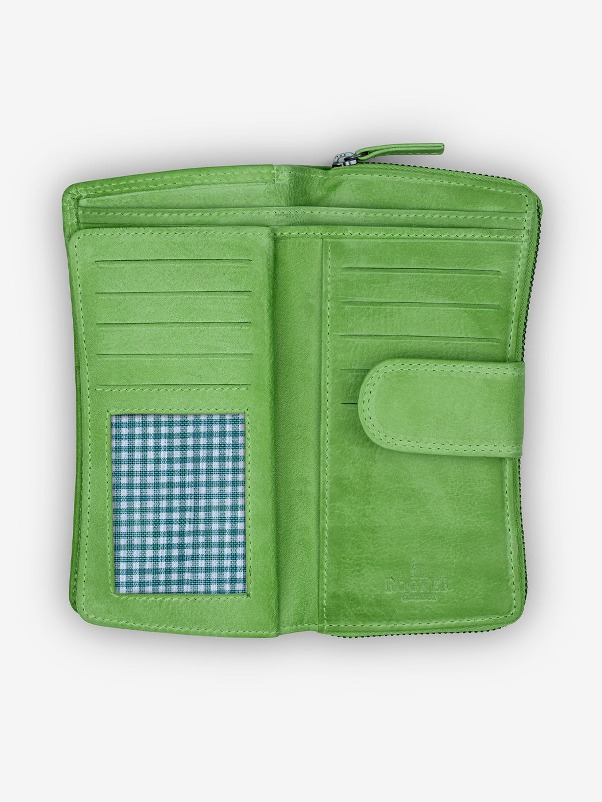 ROGNER „Soft Touch“ – Premium Damenportemonnaie – Grün