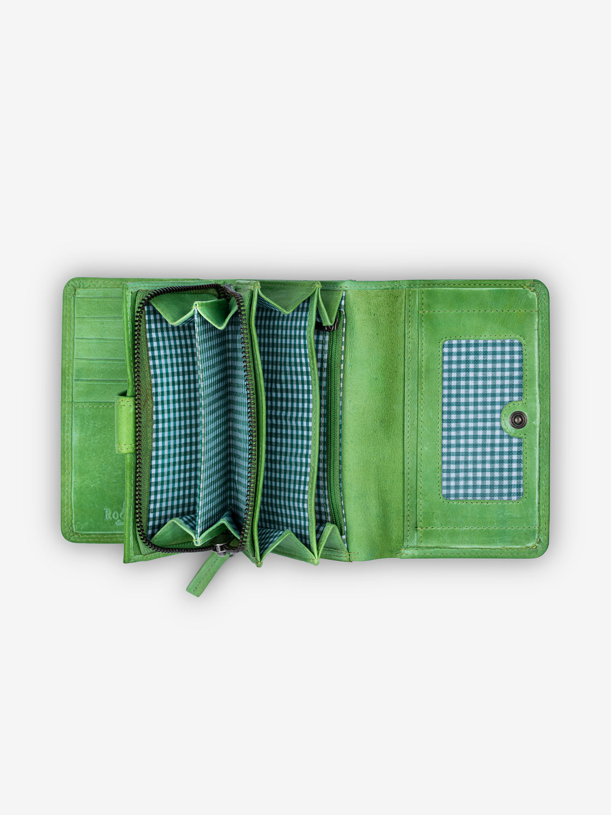 ROGNER „Washed Series“ – Damen Lederbörse – Grün