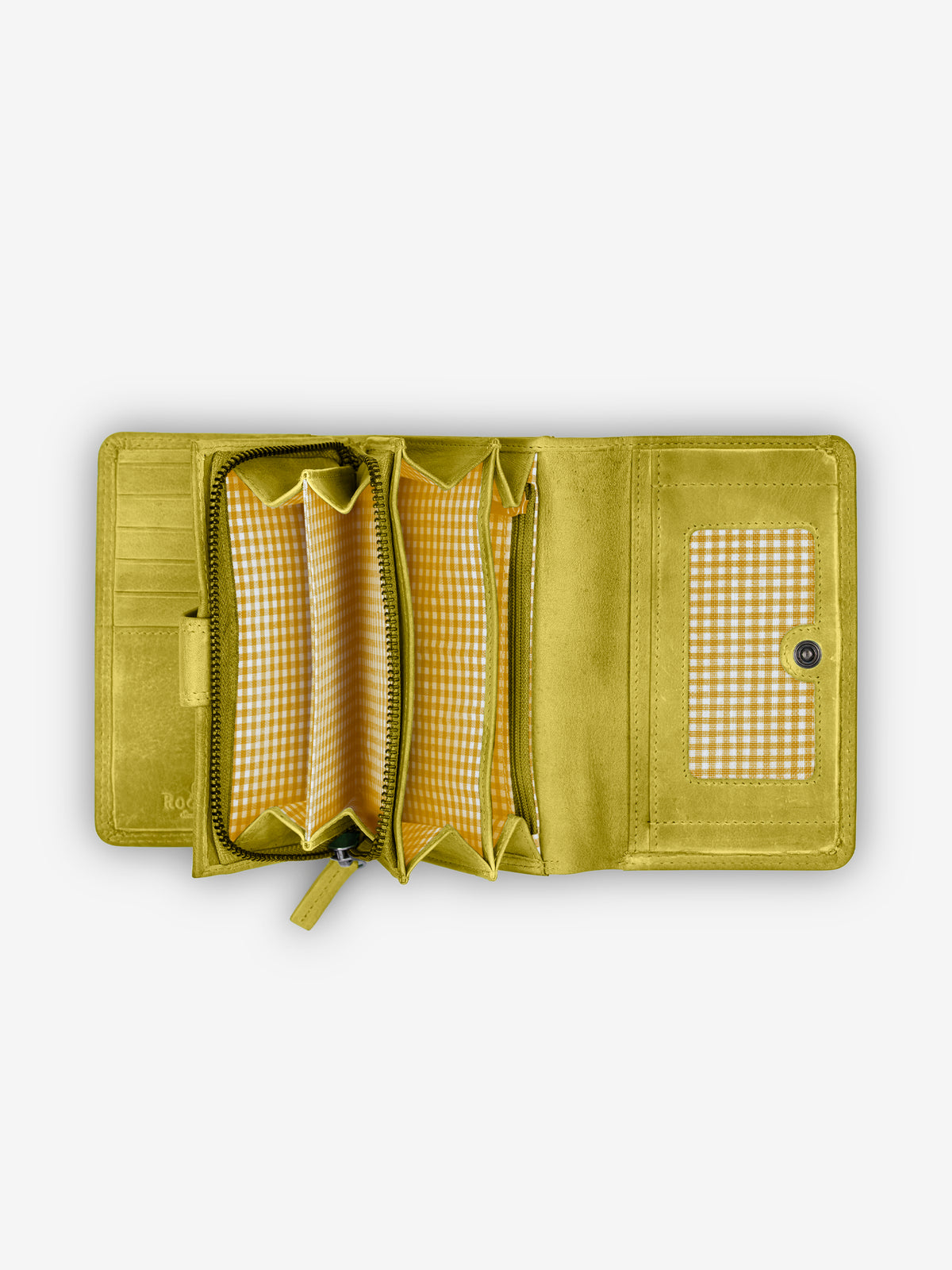 ROGNER „Washed Series“ – Damen Lederbörse – Gelb
