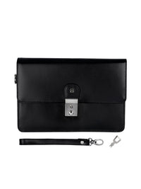 Rogner Herrenhandtasche aus Leder – Kompakt & Abschließbar – Schwarz