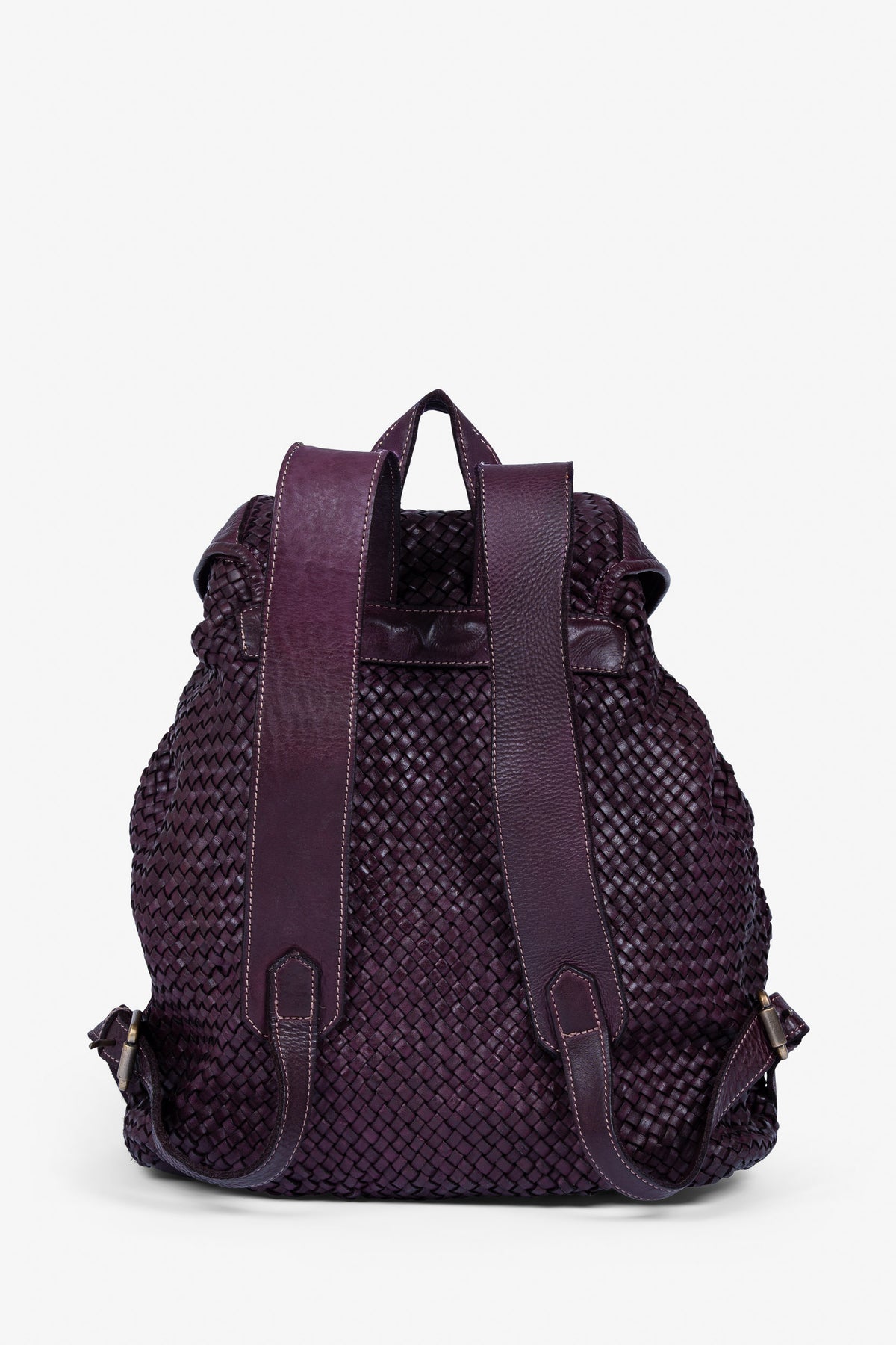 ROGNER "La Sofia" – Eleganter Flechtleder-Rucksack – Bordeaux