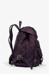 ROGNER "La Sofia" – Eleganter Flechtleder-Rucksack – Bordeaux
