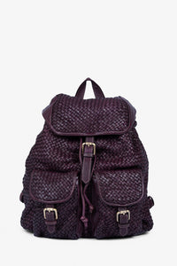 ROGNER "La Sofia" – Eleganter Flechtleder-Rucksack – Bordeaux