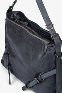 ROGNER “La Sofia” – Elegante Schultertasche aus Kalbsleder – Anthrazit
