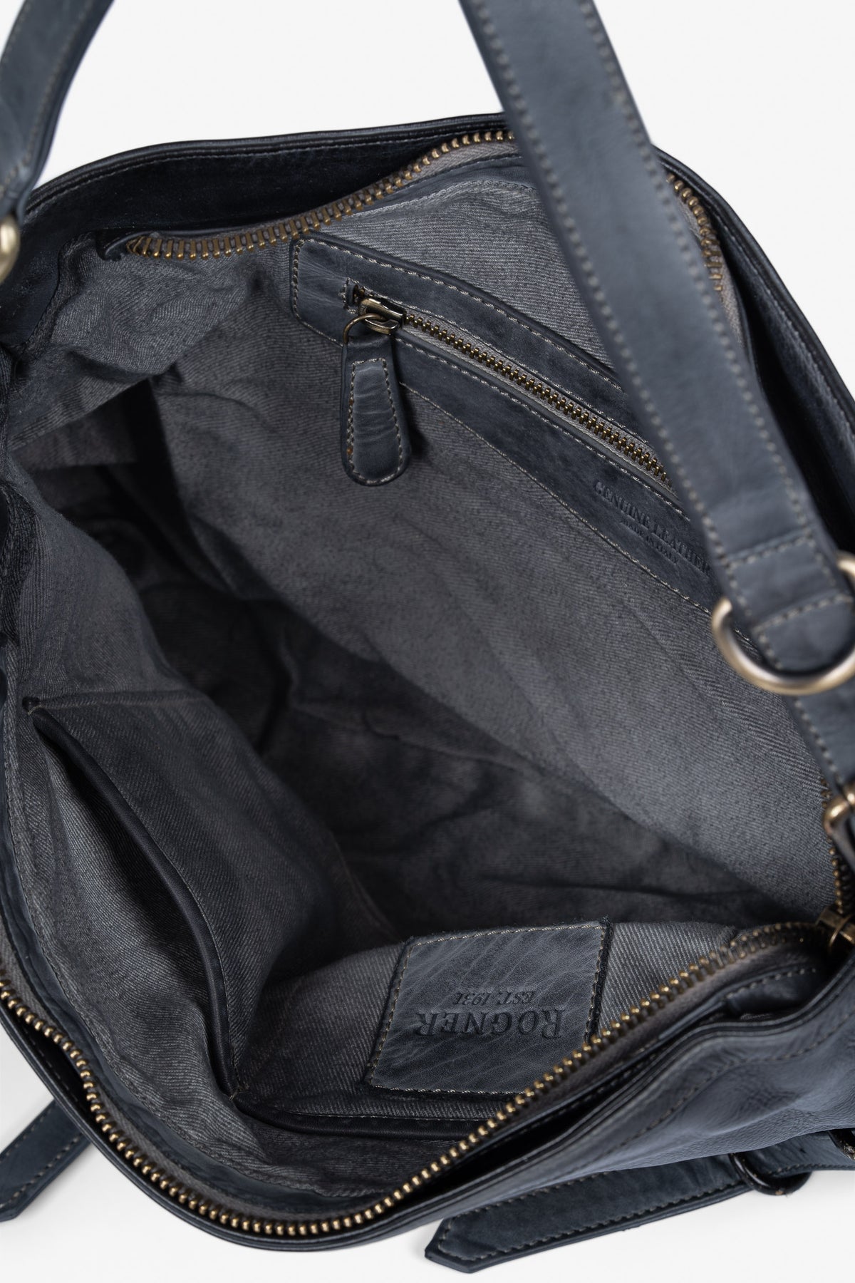 ROGNER “La Sofia” – Elegante Schultertasche aus Kalbsleder – Anthrazit