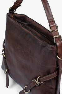 ROGNER “La Sofia” – Elegante Schultertasche aus Kalbsleder – Dunkelbraun