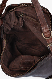 ROGNER “La Sofia” – Elegante Schultertasche aus Kalbsleder – Dunkelbraun