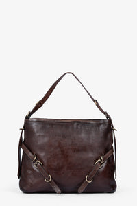 ROGNER “La Sofia” – Elegante Schultertasche aus Kalbsleder – Dunkelbraun