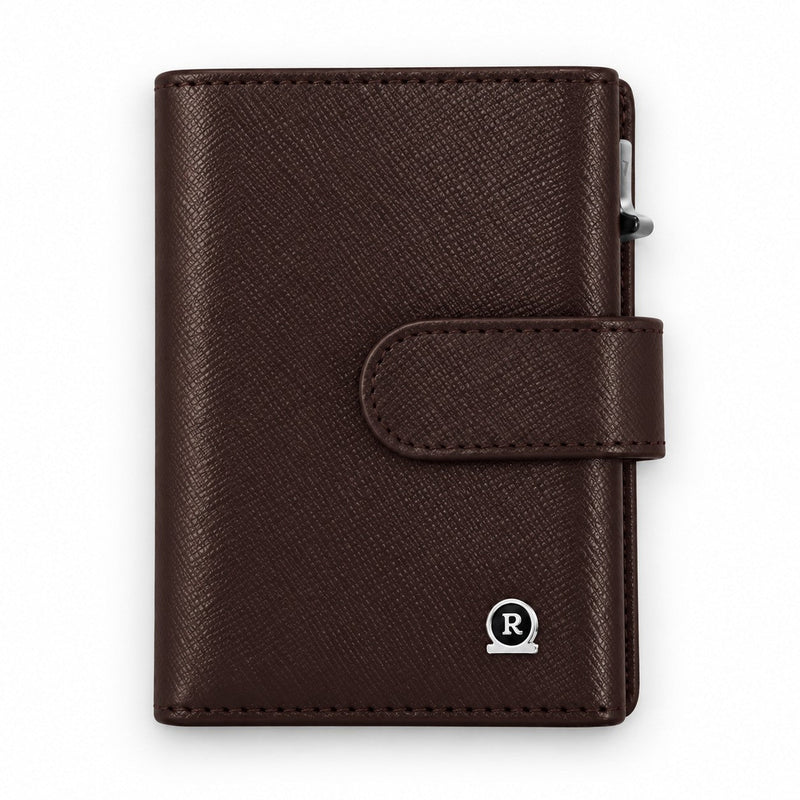 ROGNER ClickWallet in Dunkelbraun Saffiano – von vorne