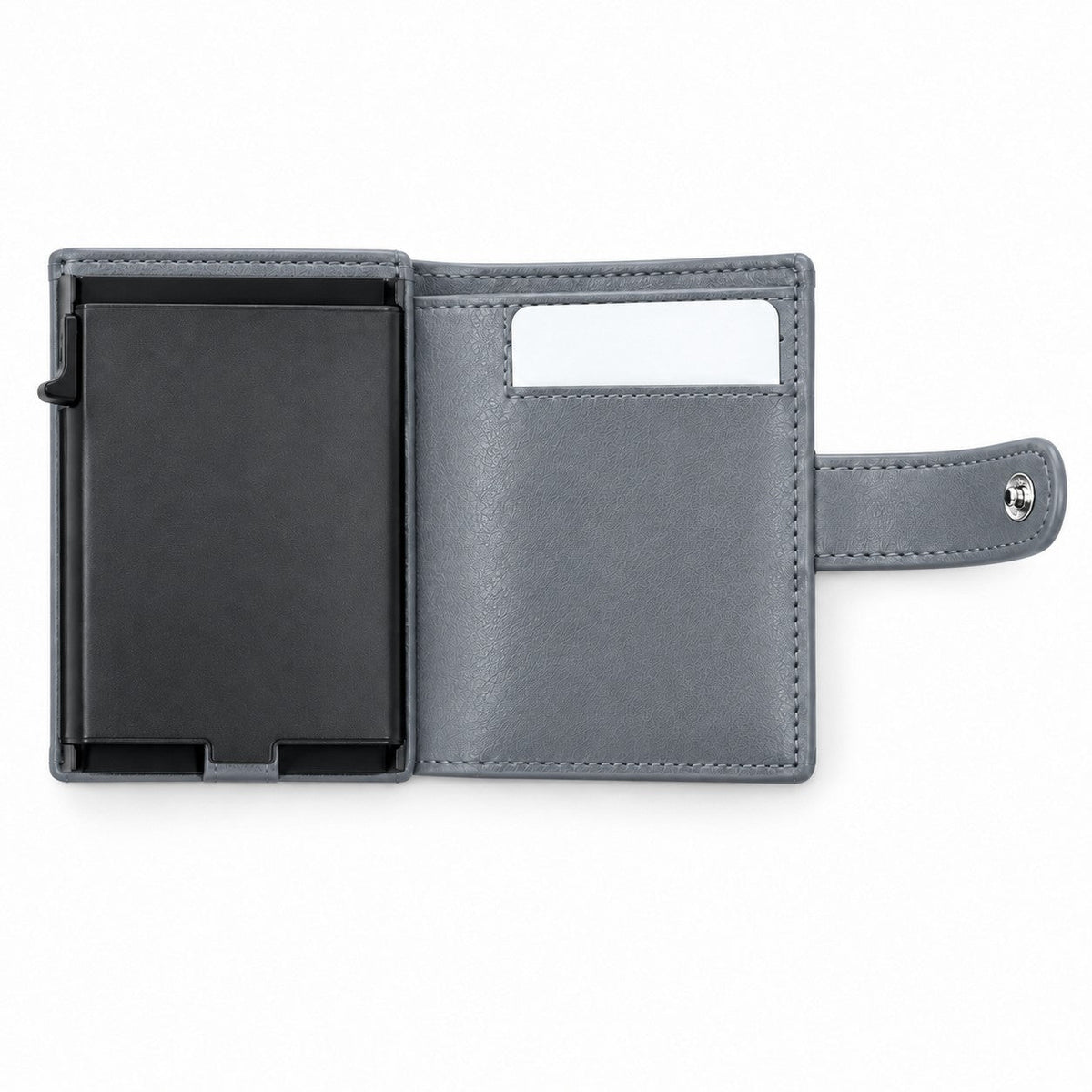 ROGNER ClickWallet in Grau – Innenansicht mit Kartenfächern