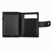 ROGNER ClickWallet in Schwarz – Innenansicht mit Kartenfächern
