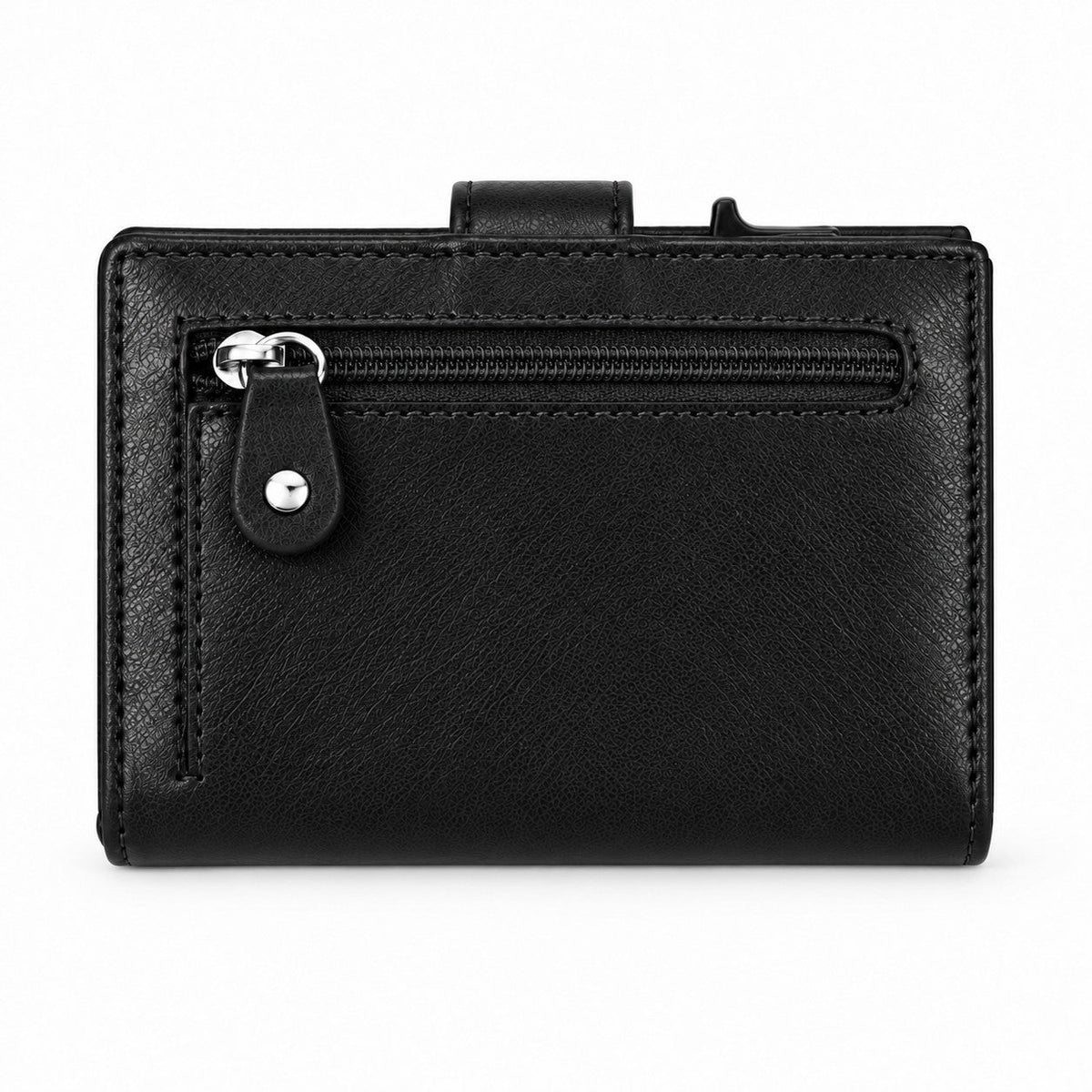 ROGNER ClickWallet in Schwarz – Rückseite mit Münzfach