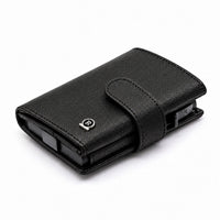 ROGNER ClickWallet in Schwarz Saffiano – Klickmechanik