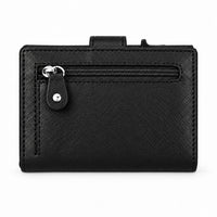ROGNER ClickWallet in Schwarz Saffiano – Rückseite mit Münzfach