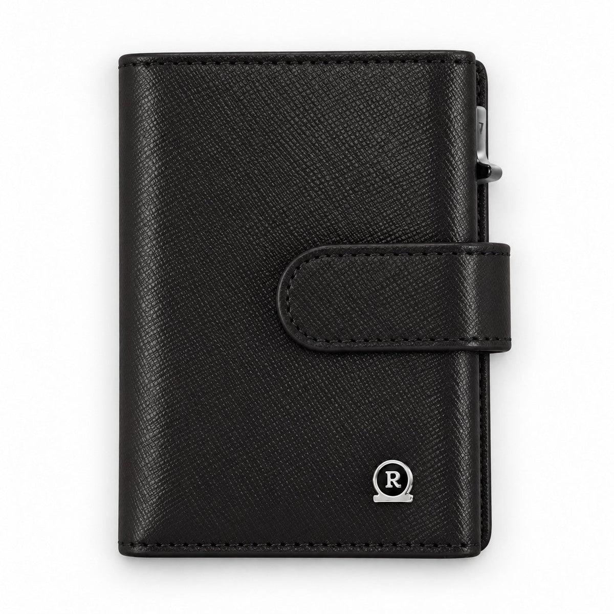 ROGNER ClickWallet in Schwarz Saffiano – von vorne