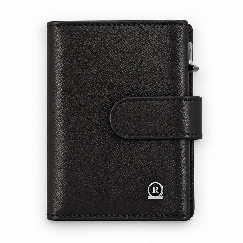 ROGNER ClickWallet in Schwarz Saffiano – von vorne
